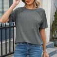 thumbnail image 6 of Summer Oversize Shirts for Womens 2025 Fashion Button Short Sleeve V-neck Casual T-shirt Loose Shirt Short Sleeve V-neck Top/shirt, 6 of 9