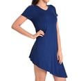 thumbnail image 4 of Miss Lavish London Short Sleeve T Shirt Dress For Women Casual Loose Fitting Jersey Dress Navy-S, 4 of 6