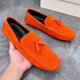 thumbnail image 4 of Men's Casual Loafers Slip On Leather Shoes Male Lightweight Driving Shoes Moccasins Classic Penny Loafer Flats Boat Shoes Outdoor Walking Shoes, 4 of 11