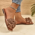 thumbnail image 5 of Women's Flat Flip Flops Square Toe Soft Sole Open-Toe Flower Comfortable Spring Summer Beach Slippers,Size 36-43, 5 of 9