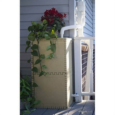 Build-a-Barrel 50-Gallon Tank with RainReserve Diverter, Tan