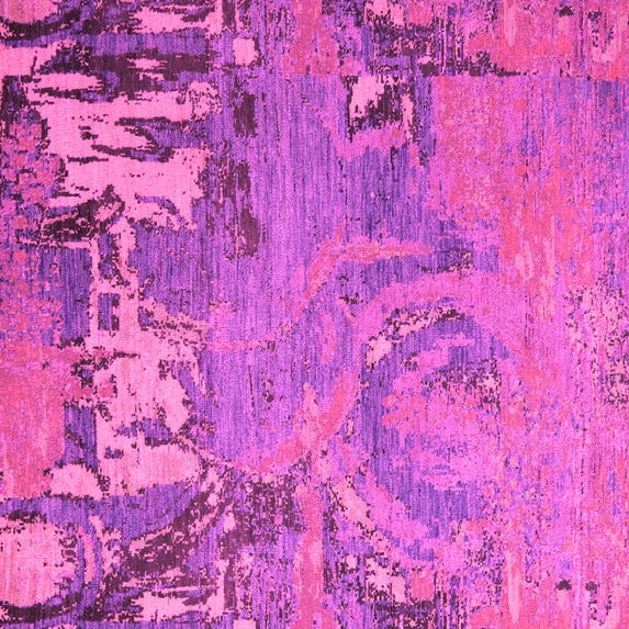 Ahgly Company Indoor Square Abstract Pink Modern Area Rugs, 7' Square
