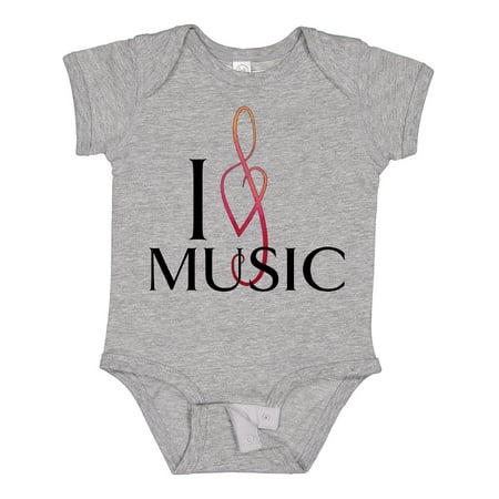 

Inktastic I Love Music Gift Baby Boy or Baby Girl Bodysuit
