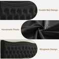 thumbnail image 5 of Miniyam Velvet Full Size Bed with Button-Tufted Wingback Headboard for Adult, Black, 5 of 7