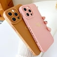 thumbnail image 4 of Compatible with iPhone 12 Pro Max Case (6.7" 2020), Plated Luxury Heart Phone Case Cute Side Pattern Soft TPU Shockproof Full Camera Lens Protective Phone Cases for Women Girls - Pink, 4 of 10