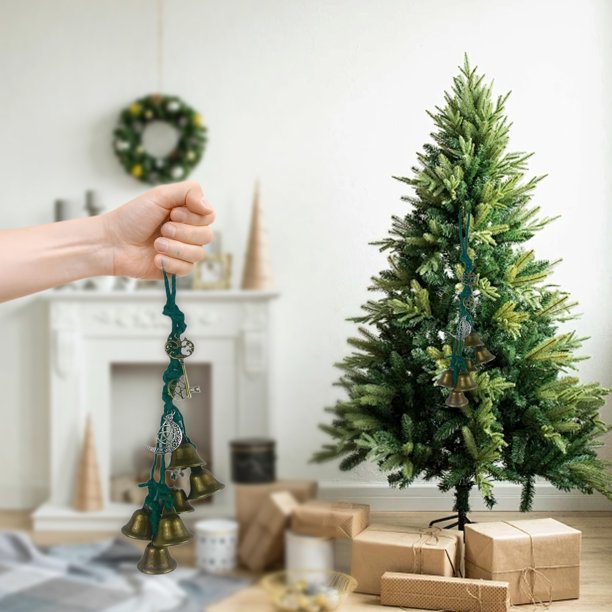 pstuiky Colgante navideño de pared con campanillas de viento conmemorativas para pomos de puertas