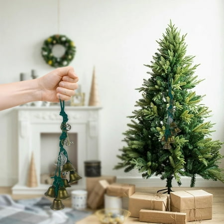 EGYMEN Christmas Pendant Festive Wall Hanging Chimes For Door Handles Decorative Holiday Wind Bells Joyful Seasonal Ornaments For Indoor Or Outdoor Decoration(Blue)