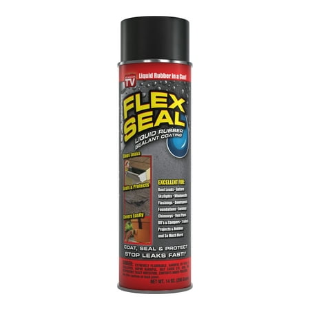 Flex Seal Aerosol Liquid Rubber Sealant Coating, 14 oz, Black