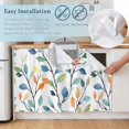 thumbnail image 5 of Colorful Leaf Cabinet Curtain 35"Wx35"L, Dustproof Under Sink Skirt with Self Adhesive Tape, Summer Botanical Pastoral Spring Cabinet Curtain Cover for Kitchen Sink, Bathroom Vanity, Laundry Room, 5 of 9