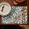 thumbnail image 4 of Leopard and Tiger Pattern Summer Placemats Table Placemats Set Of 6-Linen Kitchen Washable Placemats Table Mats 11.8"x17.7"Non-Slip Heat Resistant, 4 of 5