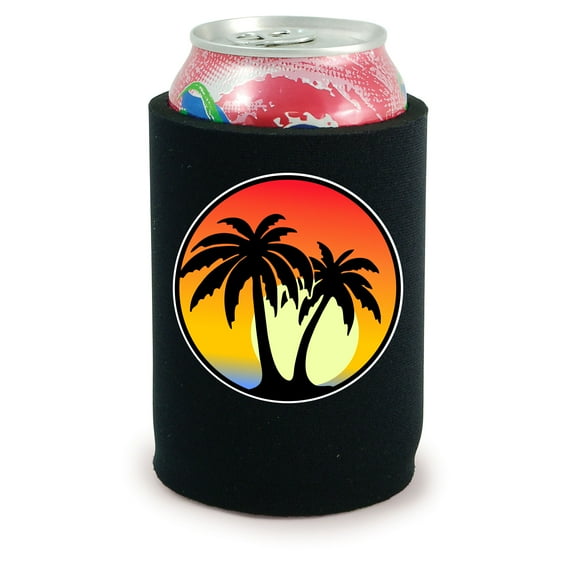 Palm Tree Full Bottom Neoprene Can (Black)