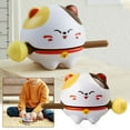 thumbnail image 5 of Adorable Cartoon Cat Figure Toy with Stick and Bell Cute Collectible for Kids and Cat Lovers Home Decor Gift, 5 of 7
