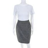 Pre-owned|Escada Womens Slit Zip Fly Abstract Patterned Straight Pencil Skirt Gray Size 34