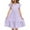 Purple, variant on QQAMB Plaid Print Dresses for Girls Crewneck Flowy Party Midi Dresses Ruffle Short Sleeve Vacation Sundress for 5-14 Years