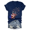 thumbnail image 4 of Dyfzdhu 250th Anniversary Usa Shirt T Shirts For Women Fashion American Flag Patriotic Heart 4th Of July Tops USA And Stripes V Neck Tee T Shirt, 4 of 4