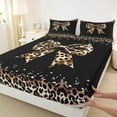 thumbnail image 3 of Castle Fairy Boys Girls Leopard Print Bowknot Twin Sheet Sets,Cheetah Print Bedding, 3 of 7