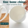 thumbnail image 5 of 22 OZ Lightweight Bone China Soup Mugs with Handles White Large Ceramic Coffee Mugs Set of 4 for Hot Chocolate Cocoa Cereal Salads Yogurt Milk Latte Cappuccino, Dishwasher Microware Safe, 5 of 6