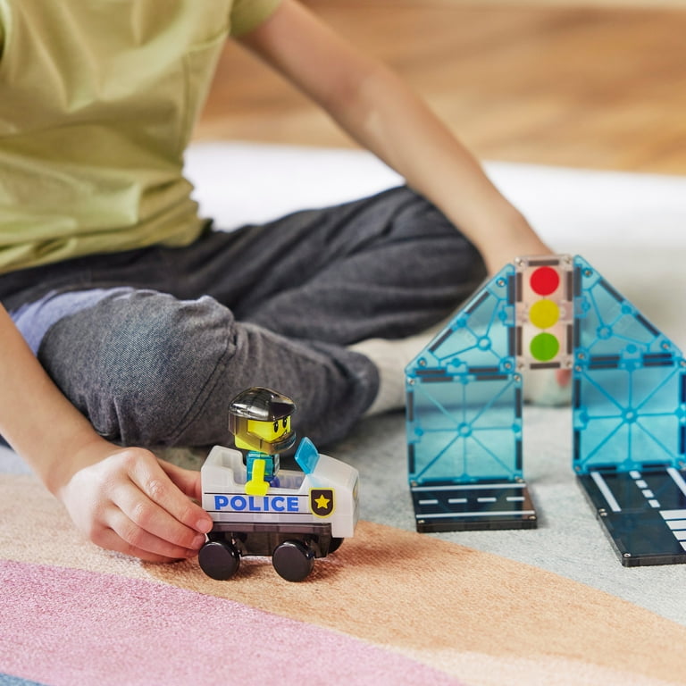 MAGNA-TILES® Police Patrol 20-Piece Magnetic Construction Set, The