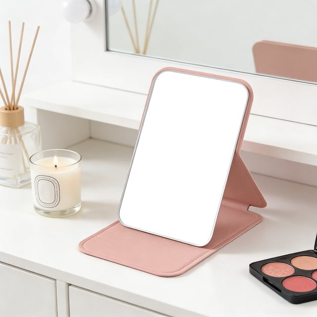 Dvkptbk mini mirror Foldable Hand Mirror Portable Makeup Mirror Vintage Style Compact Mirror Large Princess Vanity Mirror Folding Cosmetic Mirror