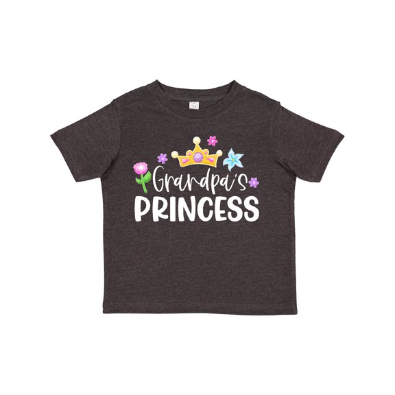 Inktastic Grandpa's Princess Crown and Flowers Girls Toddler T-Shirt