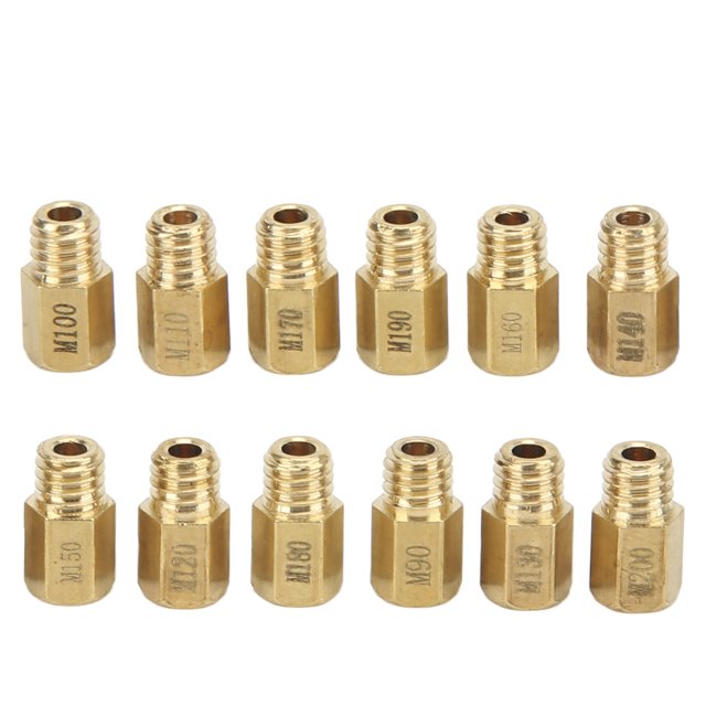 Kit de chorro principal de carburador Ticfox 12 piezas boquillas de carburador resistentes de Metal dorado 90-200 para Mikuni VM TM TMX
