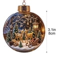 thumbnail image 3 of Christmas Ornament, Glowing Christmas Diorama Ornament, 3.1" Miniature Christmas Scene in Clear Plastic Ball with Warm Led Lights, Hanging Holidays Festive Decor for Tree Home Party, 3 of 6