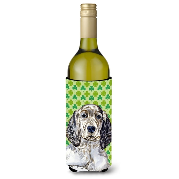 Caroline's Treasures LH9187LITERK English Setter   Shamrock Portrait  Beverage Bottle Hugger,  Beverage Bottle