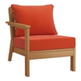 thumbnail image 4 of WestinTrends Avalon Outdoor Patio HDPE Loveseat Sofa with Patio Cushions, Teak/Orange, 4 of 5