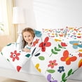 thumbnail image 4 of Feelyou Kids Spring Flower Bedding Comforter Set, Cute Butterfly Animal Twin Comforter Sets, Leaf Botanical Plant Reversible Bedding Set, Lightweight Room Decor, 2pcs, 4 of 8