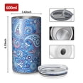 thumbnail image 4 of 20oz Coffee Tumblers Blue Paisley Pattern Stainless Steel Vacuum Insulated Travel Tumbler Coffee Cups Mug with Lid and Straw with Cleaning Brush for Cold & Hot Drinks, 4 of 5