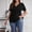 Black, variant on Oplxuo Womens Plus Size Tops Ribbed Short Sleeve Shirts Summer Casual V Neck Tshirts Loose Fit Dressy Tunics