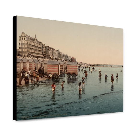 Canvas Print: The Beach And The Sea, Blankenberghe, Belgium, circa 1890