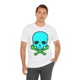 thumbnail image 4 of Blue Skull Graphic Design Tee, Skull Shirt, Vintage Tees, Art Design T-Shirt, Vintage Graphic Tee, Art Shirts with Skulls, 4 of 83