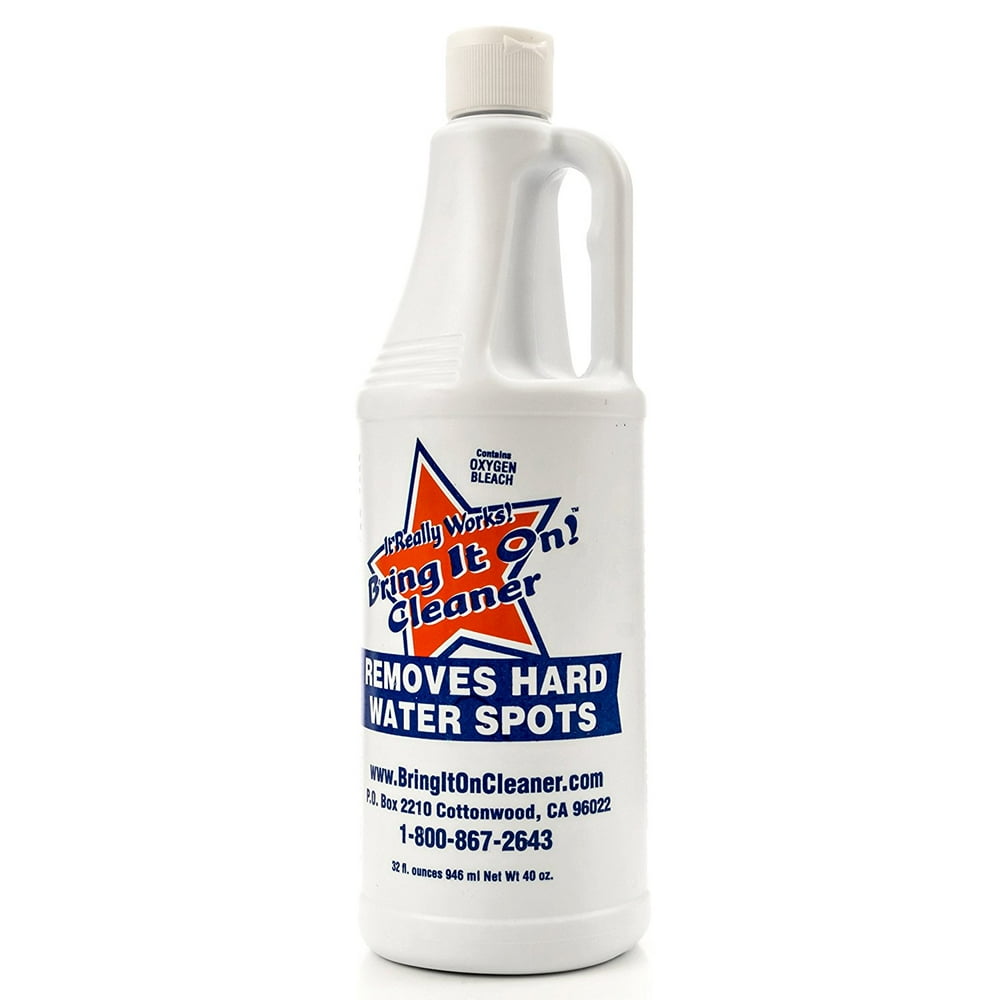 Bring It On Cleaner Shower Door Hard Water Spot Stain Remover with OXYGEN BLEACH. Safely Clean