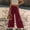 Wine, variant on Idoravan Women's Plus Size Pants Womens Fashion Casual High Waist Elastic Waist Drawstring Straps Solid Color Ruffle Wide Leg Long Pants