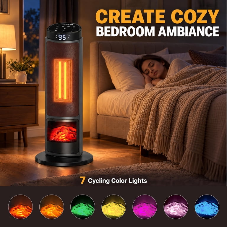 JIOABL Electric Space Heater with Remote and Thermostat photo 8