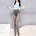 thumbnail image 2 of qolati Women Fleece Lined Tights Fake Translucent High Waist Leggings Thermal Warmth Pantyhose Thick Sheer Legging, 2 of 8