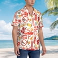 thumbnail image 5 of Xecao Firefighter Icons print Hawaiian shirt - a stylish short-sleeve button-down for men, perfect for casual beach and tropical outings., 5 of 9