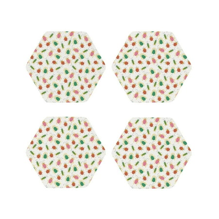

Tideii Colorful Insect1 for Leather Coasters 4 Pieces Anti-fouling and Anti-scalding Decorative Coasters Suitable for Restaurants Kitchens Coffee Shops-Hexagon
