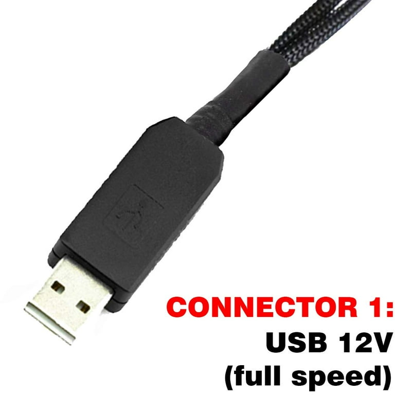 USB to Dual 4 or Pin PC Fan Sleeved Power Adapter Cable 25 Inches - Walmart.com