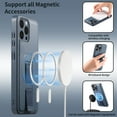 thumbnail image 2 of Designed for iPhone 16 Pro Max Case Magnetic, [Support Wireless Charging] Rugged Cover with Wristband Anti-Drop Finger Strap Heavy Duty Shockproof Phone Case for iPhone 16 Pro Max, Blue, 2 of 9