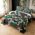 thumbnail image 3 of Manfei Farmhouse Camouflage Twin Quilt Set, Contemporary Art Camo Twin Coverlet Set, Forest Green, 2-Piece, 1 Bedspread and 1 Pillowcase, 3 of 7
