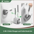 thumbnail image 4 of Toilet Plunger & Brush Set, Upgrade 3-Step Suction Cup - Ultra-Tight Seal, Durable, Space-Saving Toilet Deep Cleaning Combo with Holder, Bathroom Essentials (1 Pack, White & Grey), 4 of 4