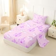 thumbnail image 2 of Erosebridal Cartoon Animal Unicorn Twin Sheet Sets For Kids,Purple Dreamy Princess Style Castle Bedding 3-Piece, 2 of 6