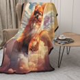 thumbnail image 2 of Pofeuu Cute Cloud Pomeranian Print Bed Blanket, Soft Flannel Blankets for Bed,Sofa, Couch, Chair, 50 X 60 Inches, Double Layer, 2 of 8
