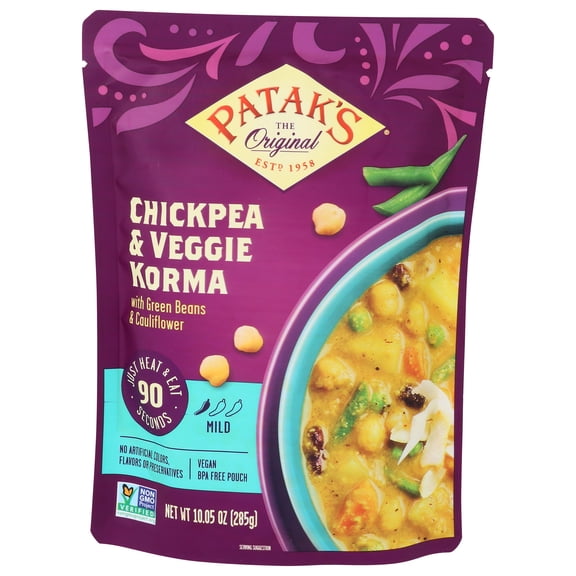 Patak's Korma Chickpeas & Veggie Ready to Heat Curry, 10.05 Oz