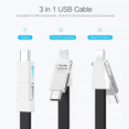 thumbnail image 5 of Hongkaii Lightning Cable Keychain Charger iPhone Android 3in1 Keychain Magnetic USB Cable Short USB c Cable USB c Fast Charge 3.0 for iPad,Type CHuawei, HTC, LG, Samsung Galaxy, Sony Xperia orange, 5 of 5