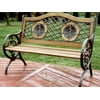 Oakland Living Twin Golfer Bench with Round Legs in Antique Bronze