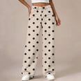 thumbnail image 3 of MLCDZ Girls Polka Dot Wide Leg Jeans Denim Elastic Waisted Stretchy Baggy Denim Pants Loose Casual Lightweight Go to School Holiday Trousers with Pockets, 3 of 10