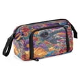 thumbnail image 2 of Nylon Fish Mouth Pencil Case with Large Capacity Zipper Pencil Pouch Colorful Flowers and Planets Pencil Bag Organizers, 2 of 7